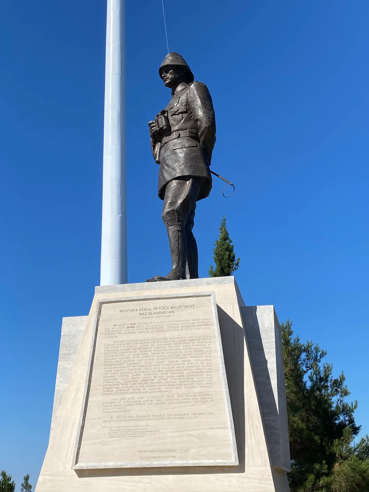 Conkbayırı & Atatürk Zafer Anıtı (Mustafa Kemal’in Göğsündeki Saatin Parçalandığı Zirve 268m) - Çanakkale Eceabat