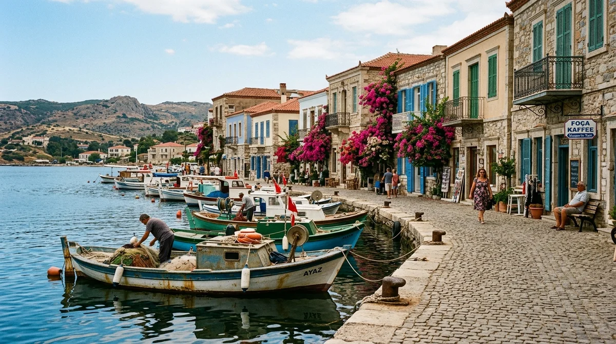 Eski Foça Tarihi Rum Taş Evleri ve Liman Kordonu
